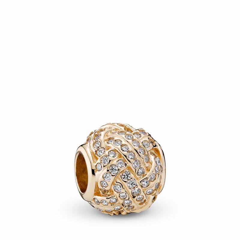 Pandora Sparkling Love Knot Charm NZ Sale, 14k Gold (179053-ZGP)